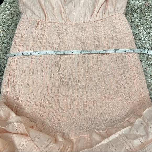 Simplee Pink Ruffle Short Sleeve Smocked Mini Dress Medium NWT - Picture 9 of 11